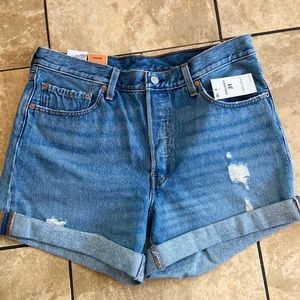 Levis 501’s denim high waisted shorts